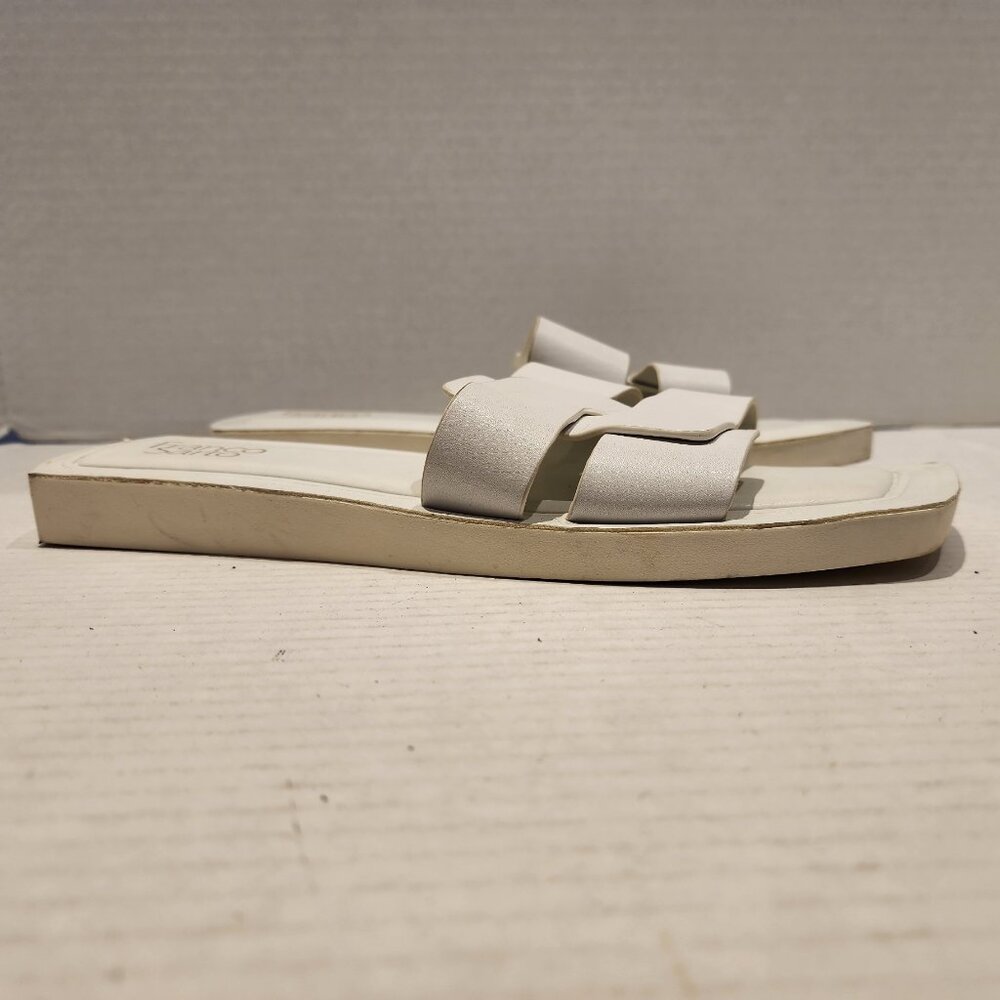 Franco Sarto Capri Slide White Leather Sandals - Size 11